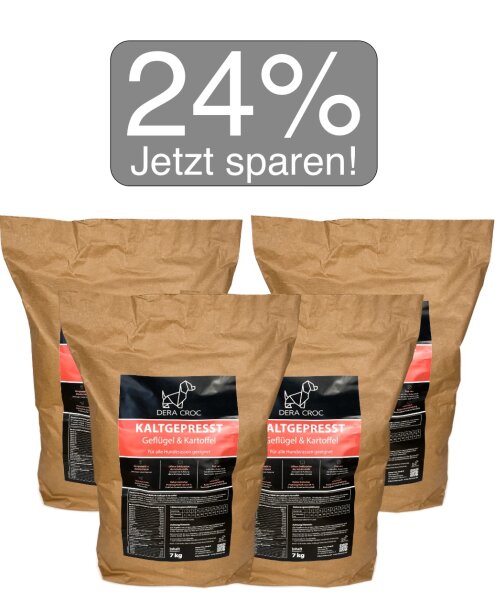 Kaltgepresst Geflügel & Kartoffel - 4 x 7 kg | DERA CROC