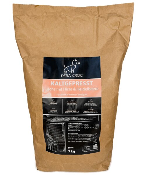 Kaltgepresst Lachs mit Hirse & Heidelbeere | DERA CROC