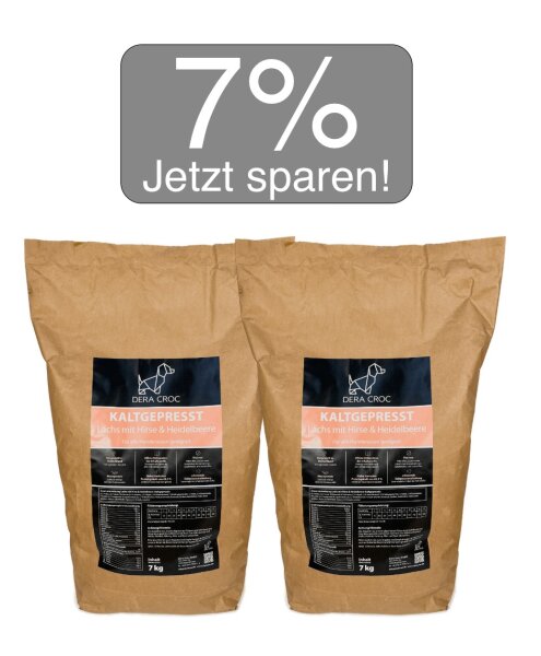 Kaltgepresst Lachs mit Hirse & Heidelbeere 2 x 7 kg | DERA CROC